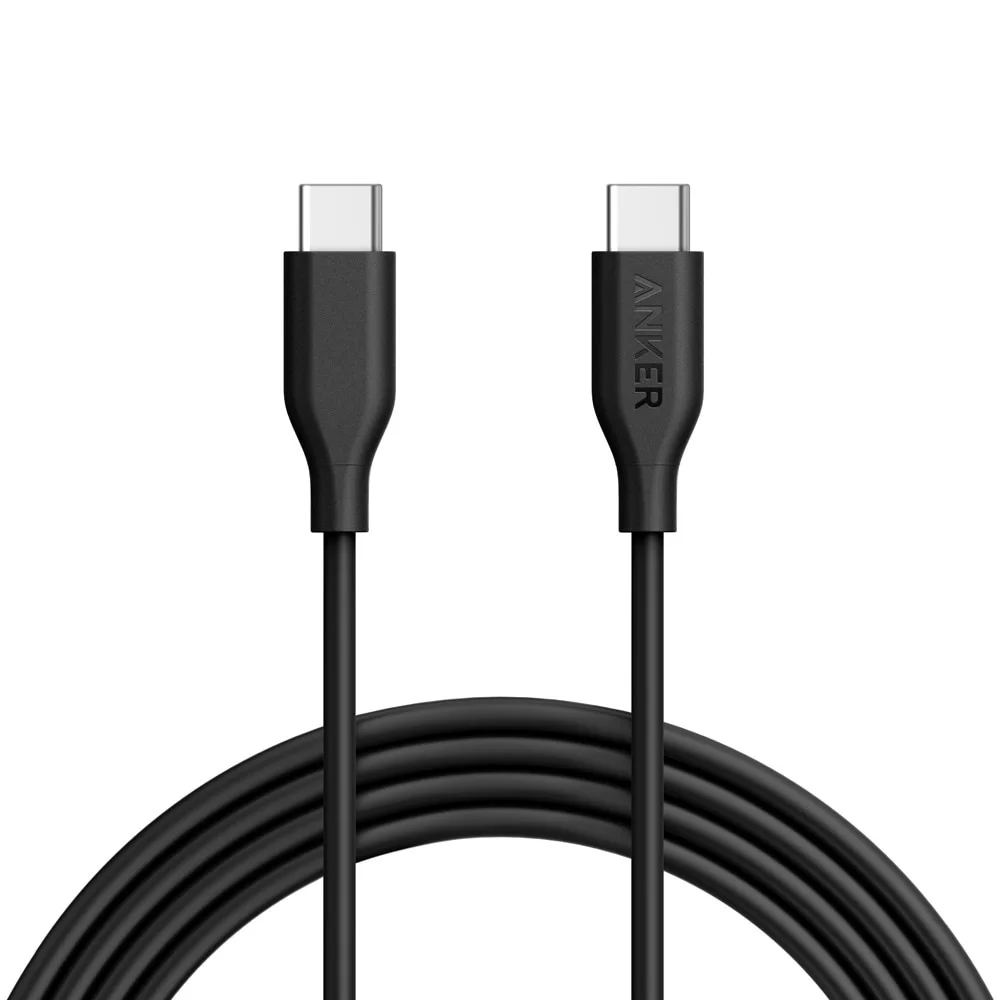 Anker Powerline USB-C к USB-C 2,0 кабель для устройств usb type-C Galaxy, Google Pixel, Nexus 6 P, huawei Matebook, MacBook и т. Д - Цвет: Black