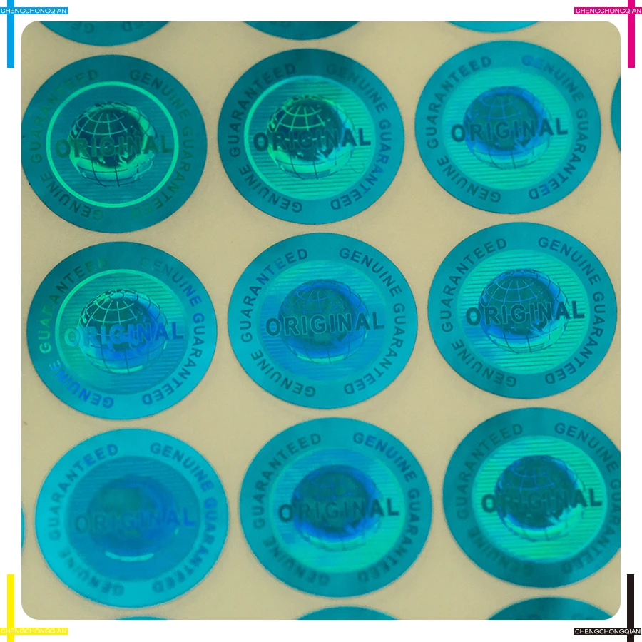 Hologram sticker multiple colors Global design logo 20mm Diameter 2000 pcs