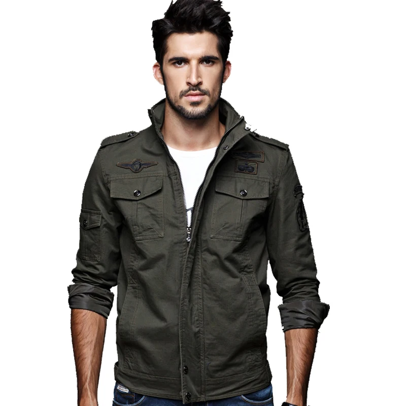 

Military Style Men Jacket Tactical Army Bomber Jacket 2018 Autumn Casual 100% Cotton Fashion Cargo Coat Jackets Plus Size 6XL