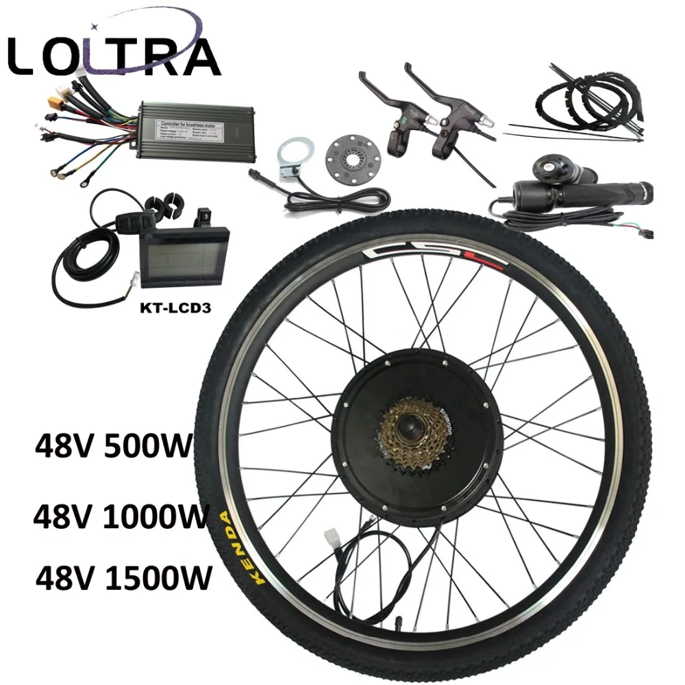 48V MTB Ebike Conversion Kit with KT LCD3 Display 500/1000/1500W 20" 24