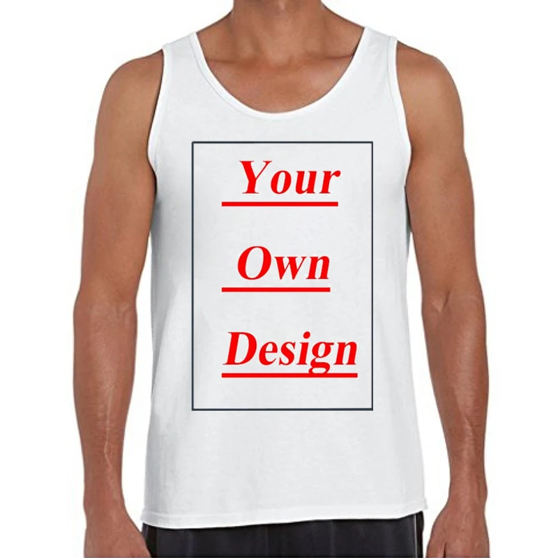 

High Quality Customized Men Tank Tops Print Your Own Design Men Casual Vest Basic Singlets