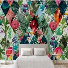 Beibehang скандинавские тропические растения цветы Фламинго ТВ диван фон обои интерьера papel де parede 3d обои