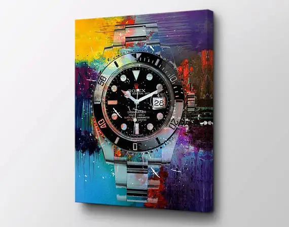 

hand painted graffiti classical realist watch art on canvas Alec monopoly art good for wedding bedroom decoration