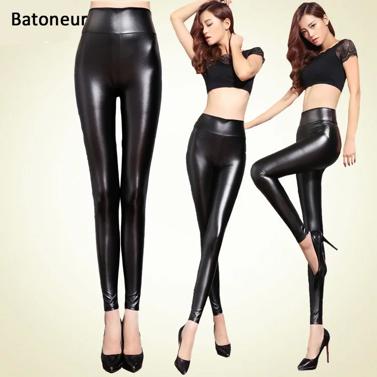 2017 slim faux Leather Pants Autumn winter Women legging