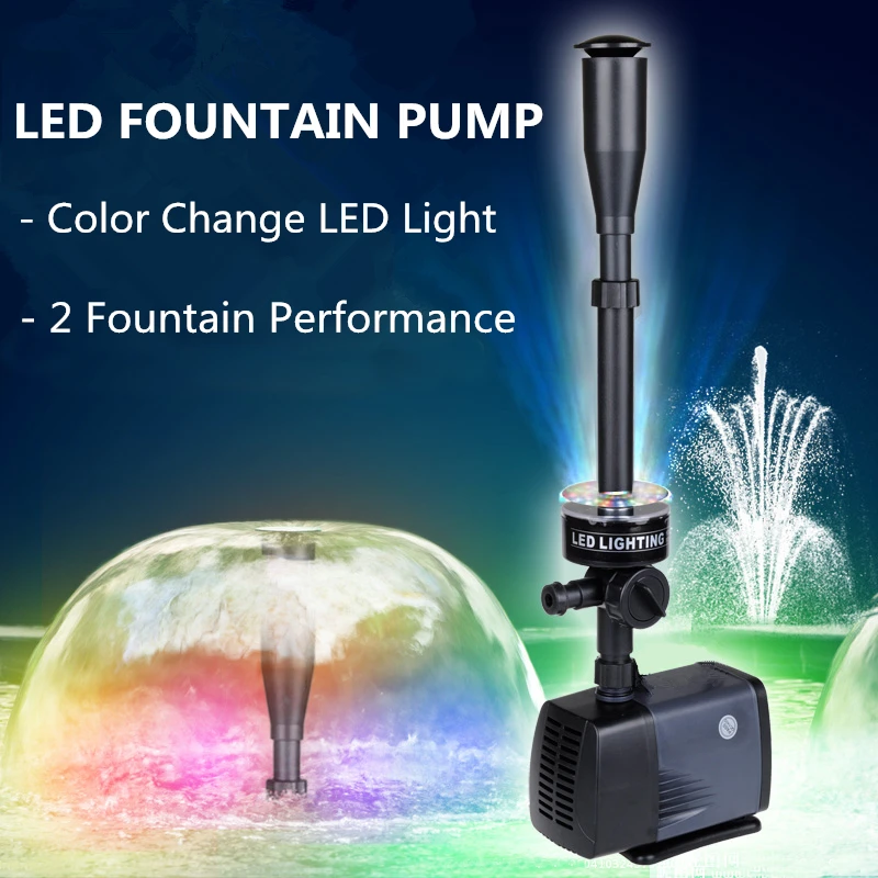 LED Fountain Pump 40W 2000L/H Fish Pond Aquarium Submersible Garden