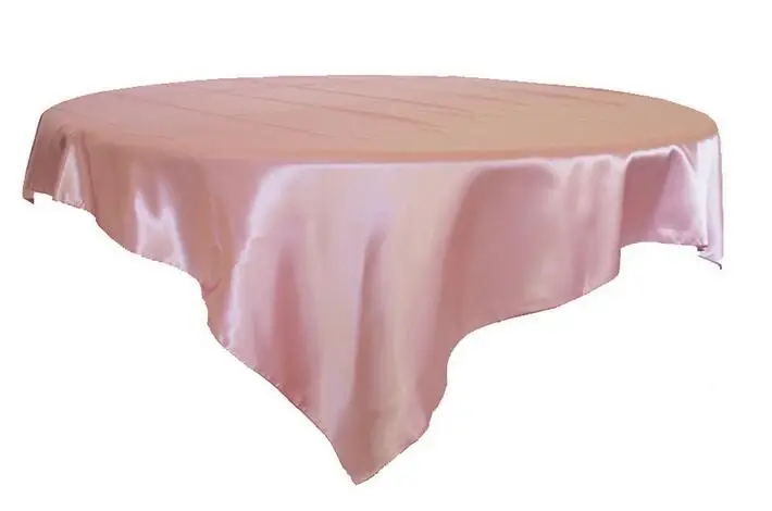 180x180 см атласная Скатерть, покрытие для стола, покрытие для стола, покрытие для посуды, покрытие для ресторана, банкета, отеля, украшения для свадебной вечеринки - Цвет: Pink