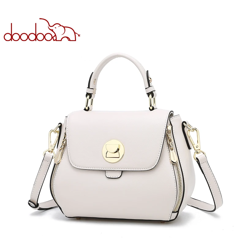 

DOODOO Brand Women Handbag Female Shoulder Crossbody Bags Ladies Pu Leather Top-handle Messenger Bags Double zipper Design Tote