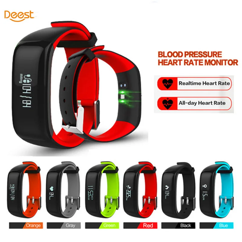 

P1 Bluetooth Smartband Blood Pressure Monitor Heart Rate Monitor Wristband Waterproof IP67 Smart Bracelet Wearable 0.86" OLED 2