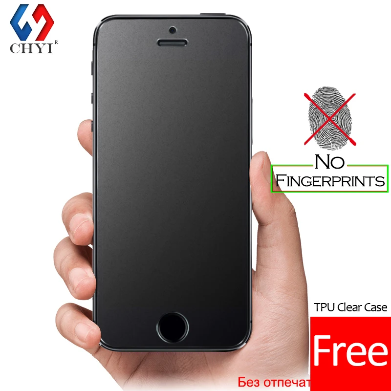 No Fingerprint Premium Tempered Glass Screen Protector For iphone 5 SE 5s 5C Frosted Glass