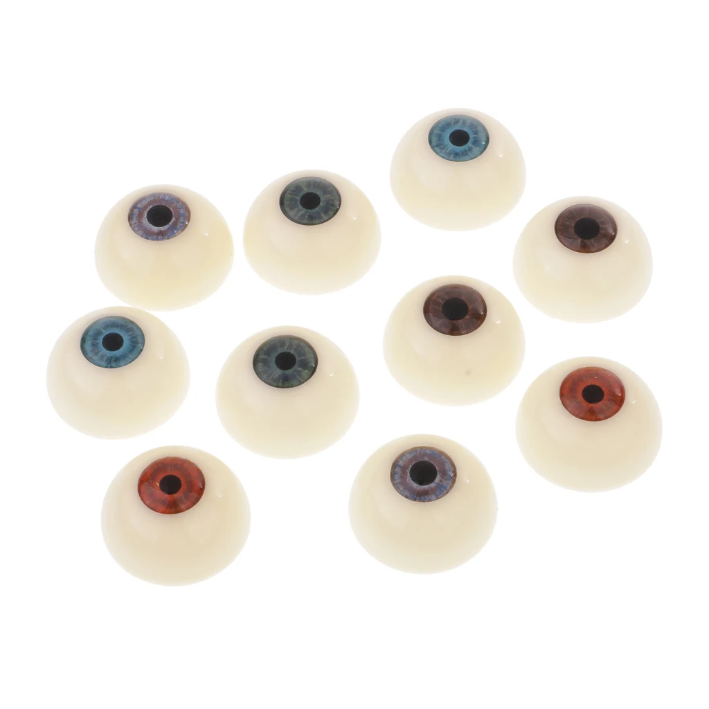 10 pcs 30 mm Half Round Hollow Plastic Eyes Blue Brown Purple Eyeballs Dolls DIY Making & Repair Accessories