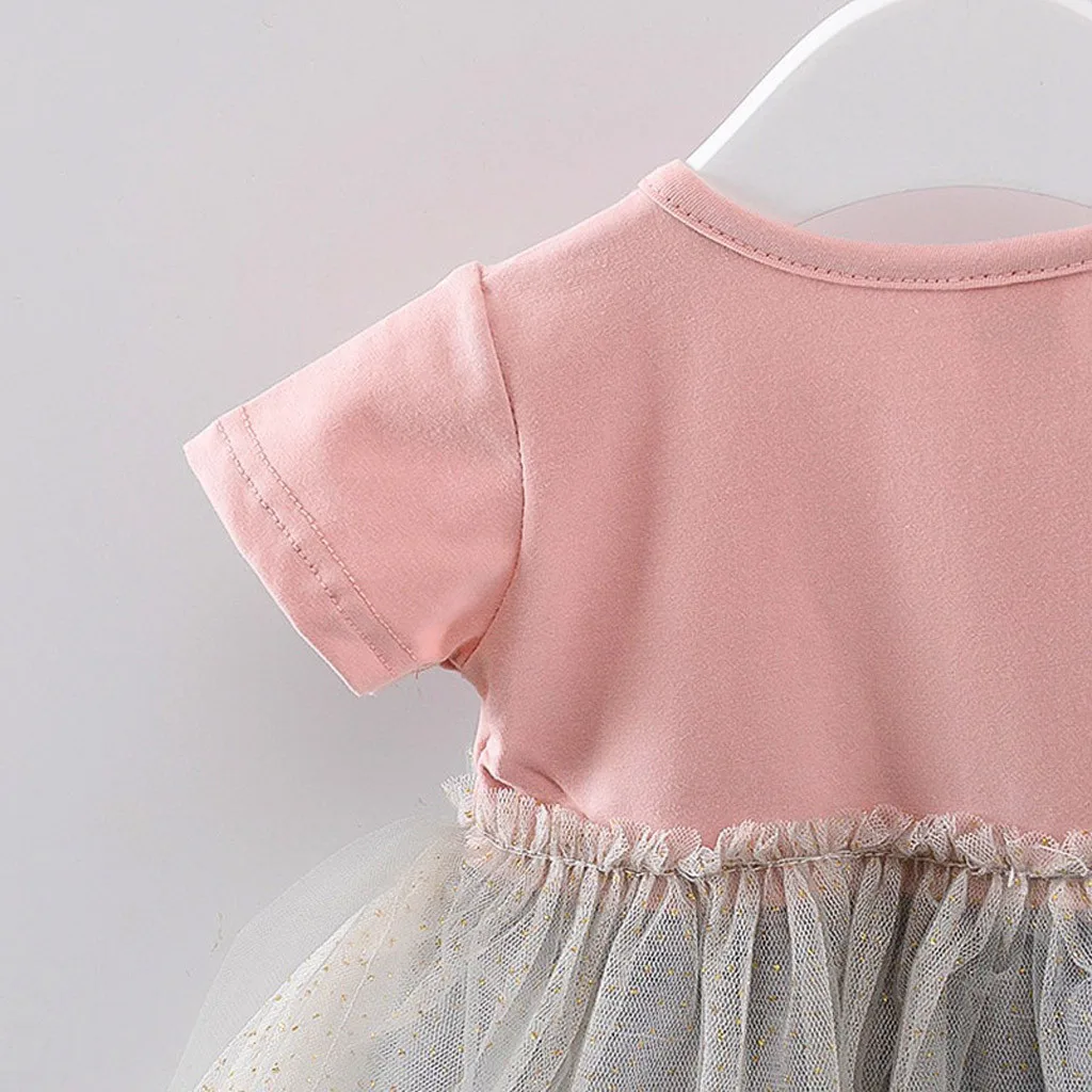 ARLONEET/Коллекция года, новое летнее платье однотонное Тюлевое платье-пачка с блестками и бантом для маленьких девочек, праздничное платье принцессы, Z0207