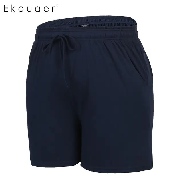 Ekouaer Women Plus Size Sleep Bottoms Short Pants Nightwear Solid Loose Elastic Drawstring Waist Lounge Shorts Sleepwear XL-5XL