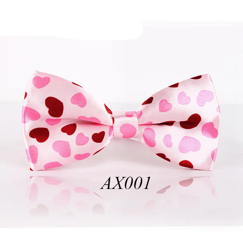 

Free Shipping Men Women Pink Love Fashion Bowtie Cravat Adjustable Butterfly Bow ties Wedding Brand Gravata Pattern Bowknot