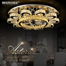 Luxury Flower Shape Chandeliers Crystal Lamp Ceiling Fixtures Round lustre Living Room Hotel Lights LED Lamps Flush Mounted