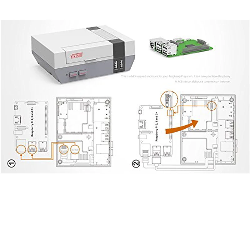 Чехол NES NESPI Retroflag с охлаждающим вентилятором предназначен для Raspberry Pi 3/2/B +