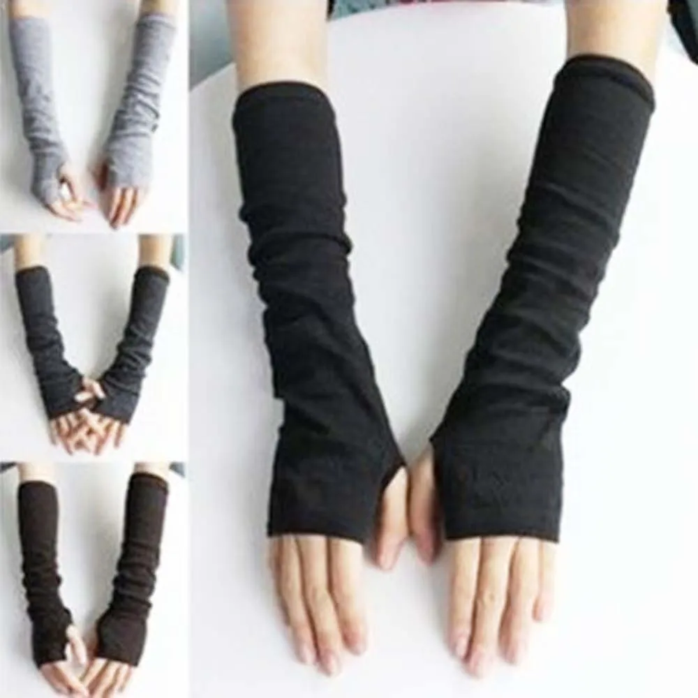 Для женщин вязаные длинные перчатки митенки женские зимние перчатки осень без пальцев Прихватки для мангала варежки
