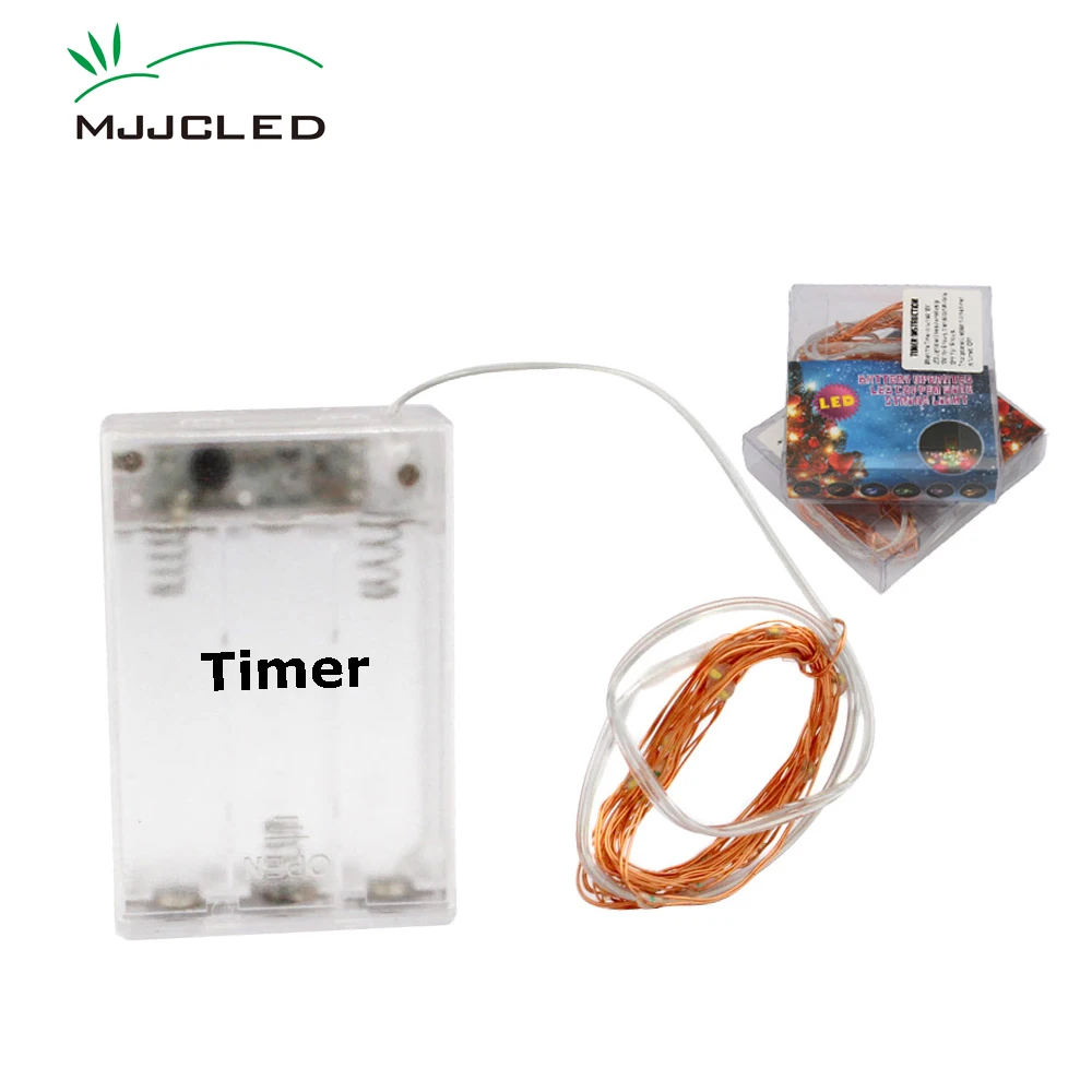 Luces LED Decoracion 2 M 20 Luces LED a batería alambre de cobre temporizador Navidad Fiesta decoración guirnalda Hada Luces cuerdas