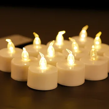 

Pack of 6 or 12 Wireless Small Led Candles With Remote Control Light Smokeless Flameless Electronic Flash Yellow Flicker Light