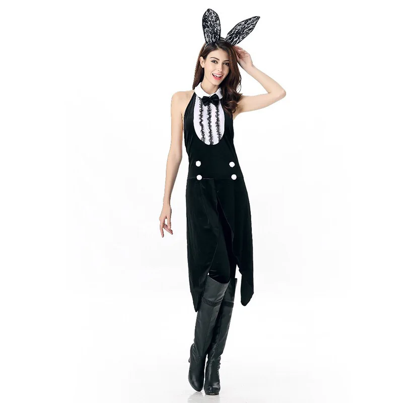Volwassen Vrouwen Bunny Meisjes Kostuum Halloween Sexy Low Back