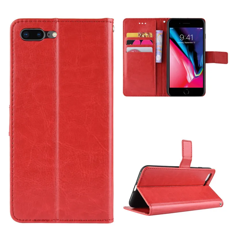 50 шт./лот Чехлы для мобильных телефонов iPhone 4/5S/6 S/6 PLUS/7/7/8 PLUS Crazy Horse кожаный чехол