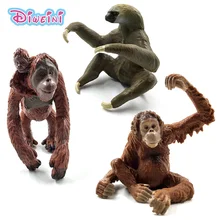 Sloth Orangutan Chimpanzee gorilla gibbon Monkey animal model action figure plastic Decoration educational toy Gift For Kids Sloth Orangutan Chimpanzee gorilla gibbon Monkey animal model action figure plastic Decoration educational toy Gift For Kids
