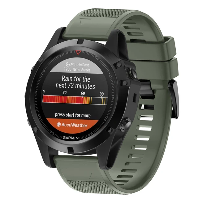 Fenix 5 - Correa de silicona para reloj, 0.866 pulgadas, ajuste rápido,  impermeable, correa de repuesto para Garmin Fenix 5/Fenix 5 Plus/Forerunner