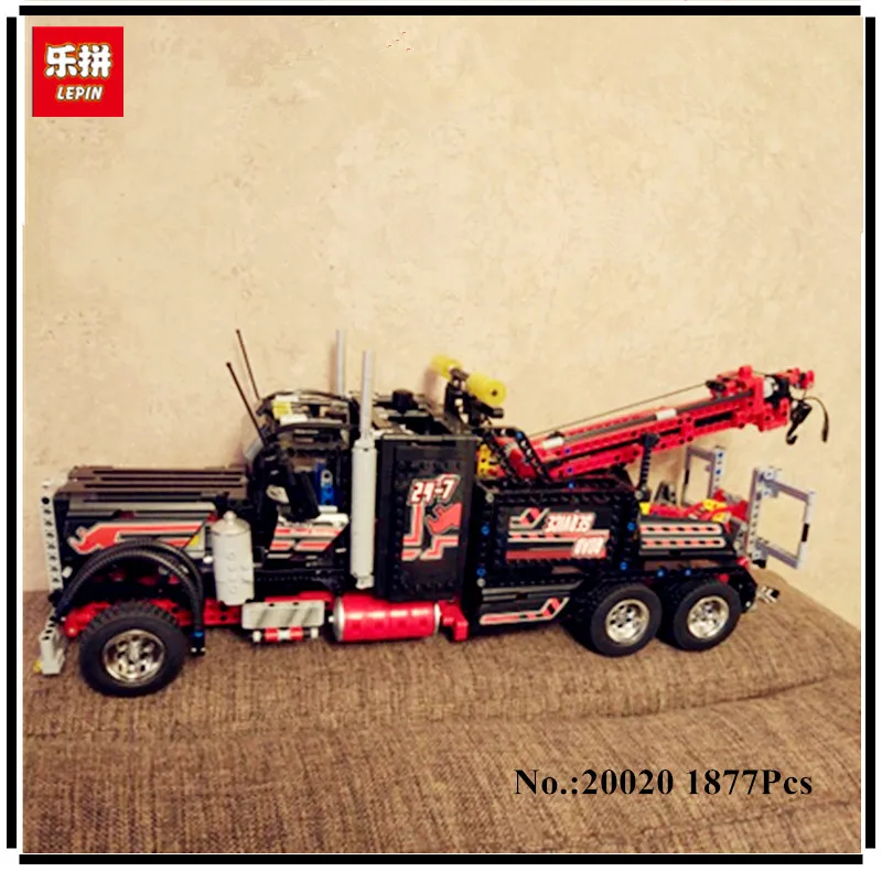 

IN STOCK LEPIN 20020 1877Pcs Technic Series Pneumatic Tow Truck Model Building Kits Blocks Bricks Toy Compatible Toys Gift 8285