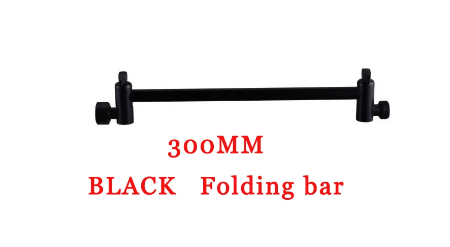 Черный круглый и квадратный Душевой Кронштейн мульти-стиль настенное крепление Потолочный держатель для душа латунный складной удлинитель телескопический кронштейн - Цвет: 300 Folding arm