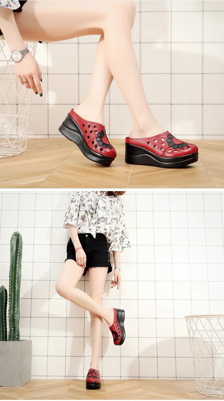 Xiuteng/ Брендовые женские шлепанцы из натуральной кожи; Летняя обувь на платформе для женщин; модные уличные сандалии для мужчин; большой размер 41