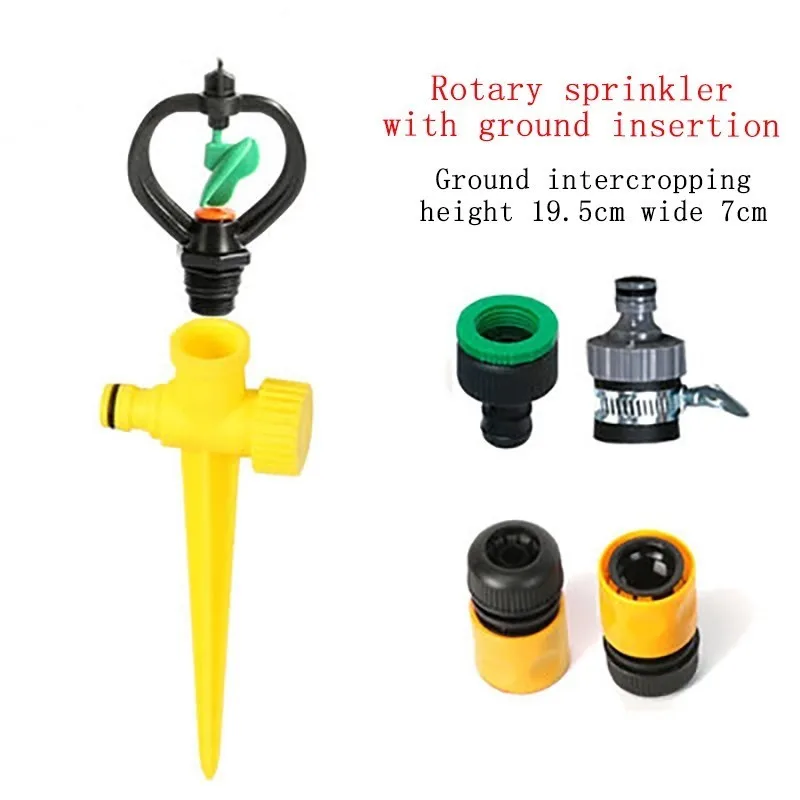 Spray Connector Садовый разбрызгиватель Спайк газон трава 360 градусов Регулируемая вращающаяся водяная Форсунка импульсный опрыскиватель с шлангом для системы орошения - Цвет: Spray Connector