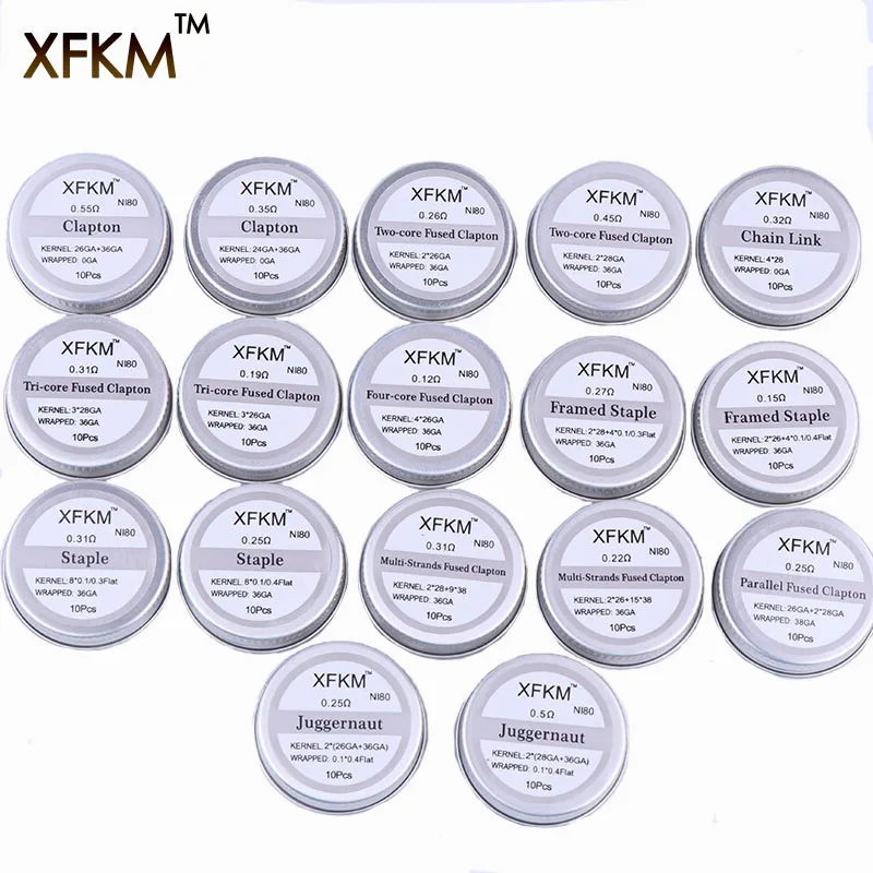 Нагревательные катушки XFKM NI80 nichroma высокой плотности готовые для электронной