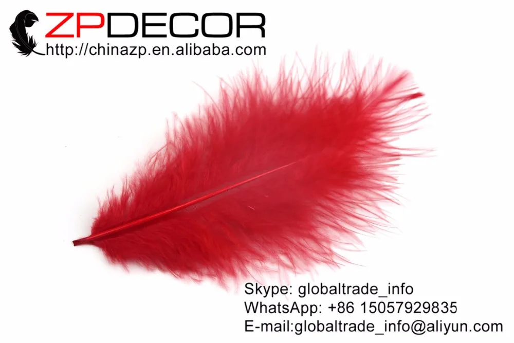 Red Dyed Turkey Marabou Feather  (102)