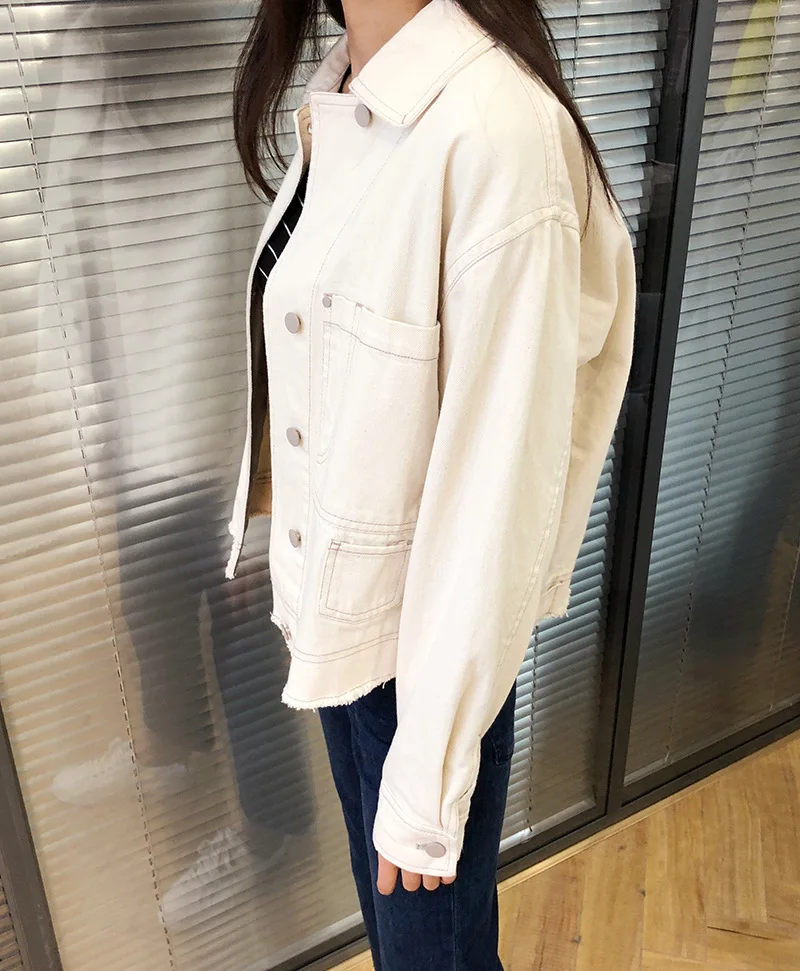 

Dirty White Cowboy Profile Red with A Simple Cowboy Short Coats and Jackets Women Turn-down Collar Single Breasted Full