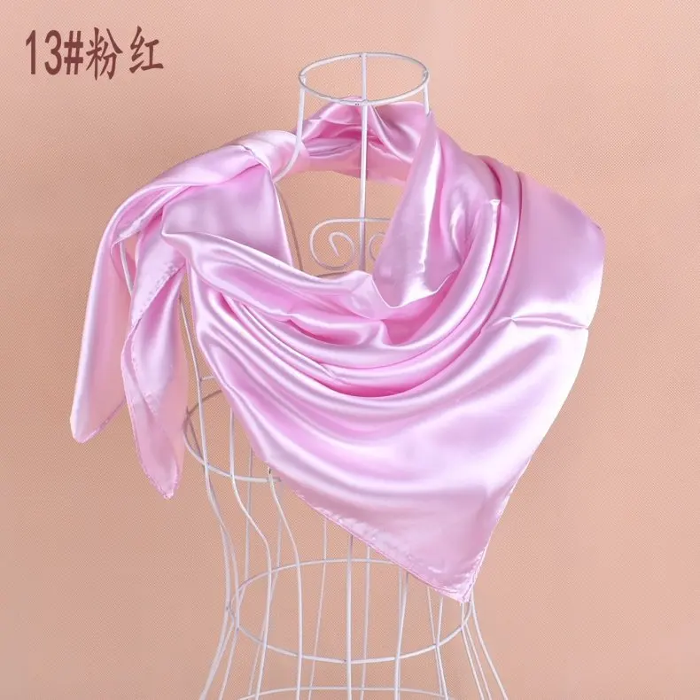 Women big Square scarf Pure color soft headband hijab scarf