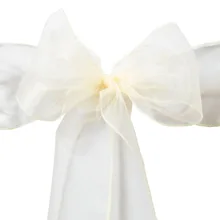 100 шт органза стул пояса для свадьбы/вечерние банкетные украшения для стульев Свадебные вечерние перевязь