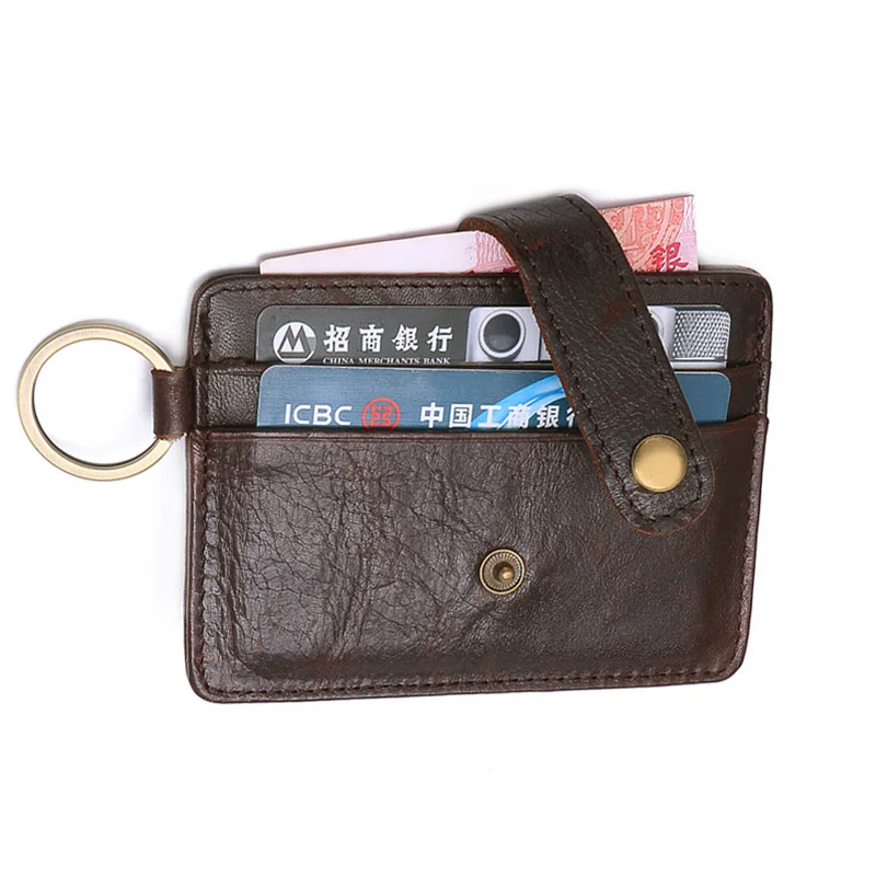 

European and American Small Mini Safe Blocking Rfid Wallet Genuine Leather Men Wallet for Credit Cards Slim Wallet Men