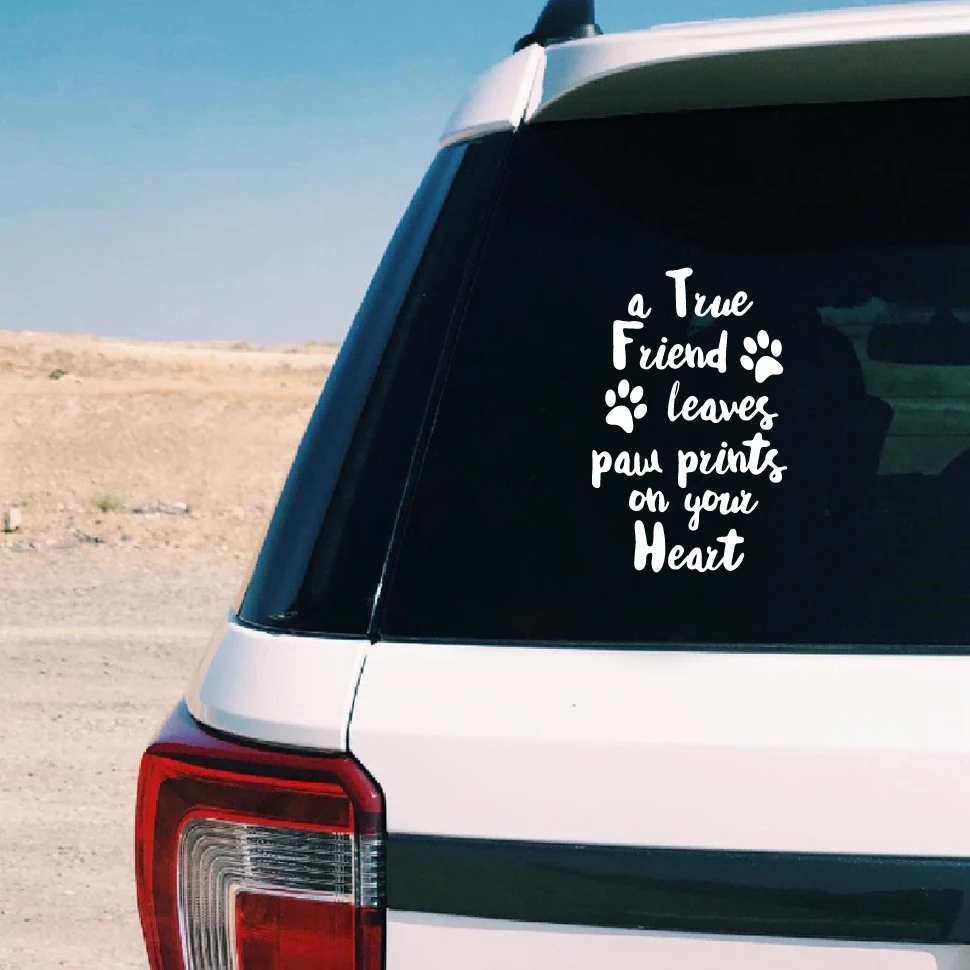 A True Friend Leaves Paw Prints Sticker Car Decor