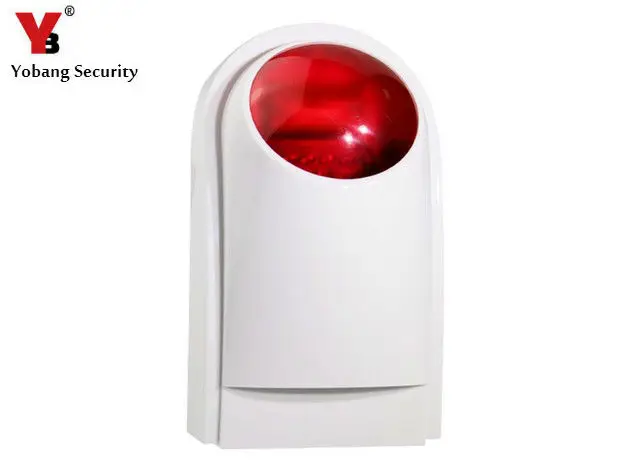 Yobangsecurity Беспроводной открытый Сирена мигающий красный свет Строб Сирена для yb103/yb104 дома Охранной Сигнализации Системы 110db