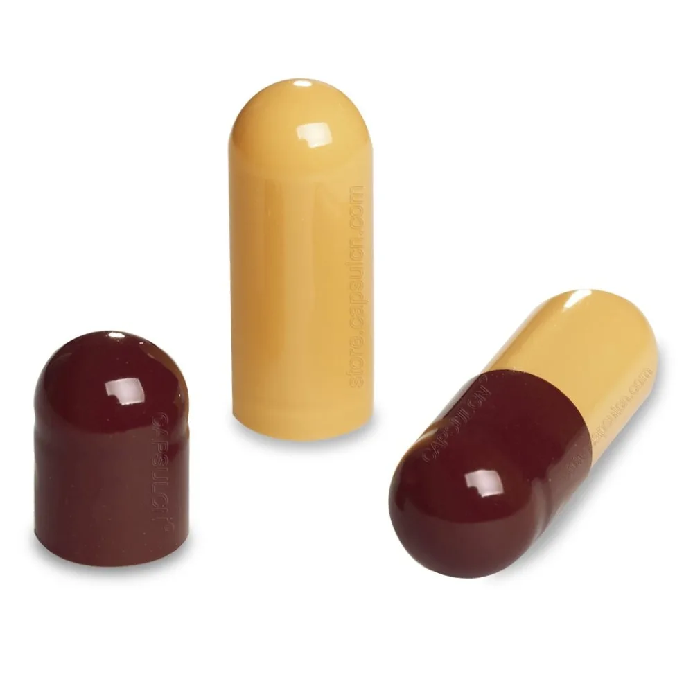 

5000 pcs /carton Brown red &Yellow separated Capsules Size #00 Empty Gelatin Capsules