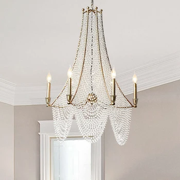 

Crystal Chandelier American Country Crystal Chandeliers Lights Fixture Nordic Home Lighting Hanging Light D79cm H96cm AC90V-260V