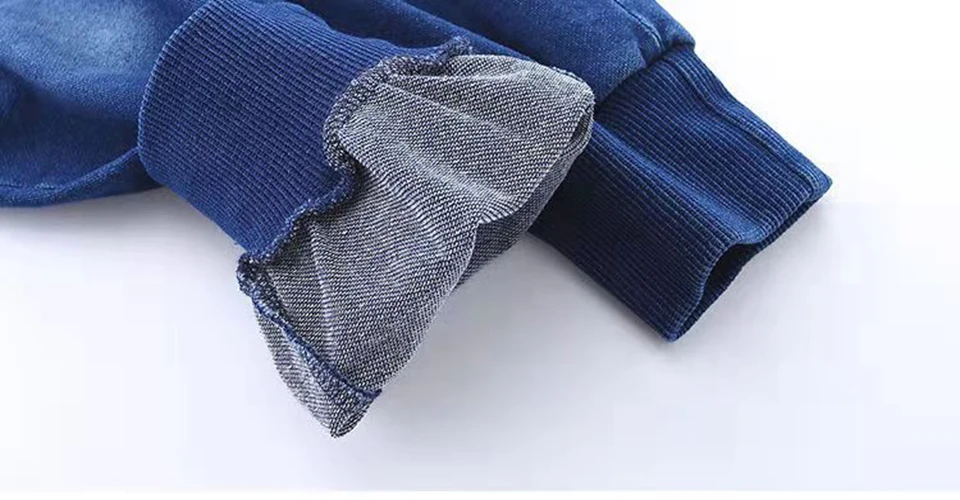 Модные осенне-весенние комплекты одежды для мальчиков хлопковые джинсовые пальто с длинными рукавами+ штаны комплекты одежды для мальчиков детские костюмы