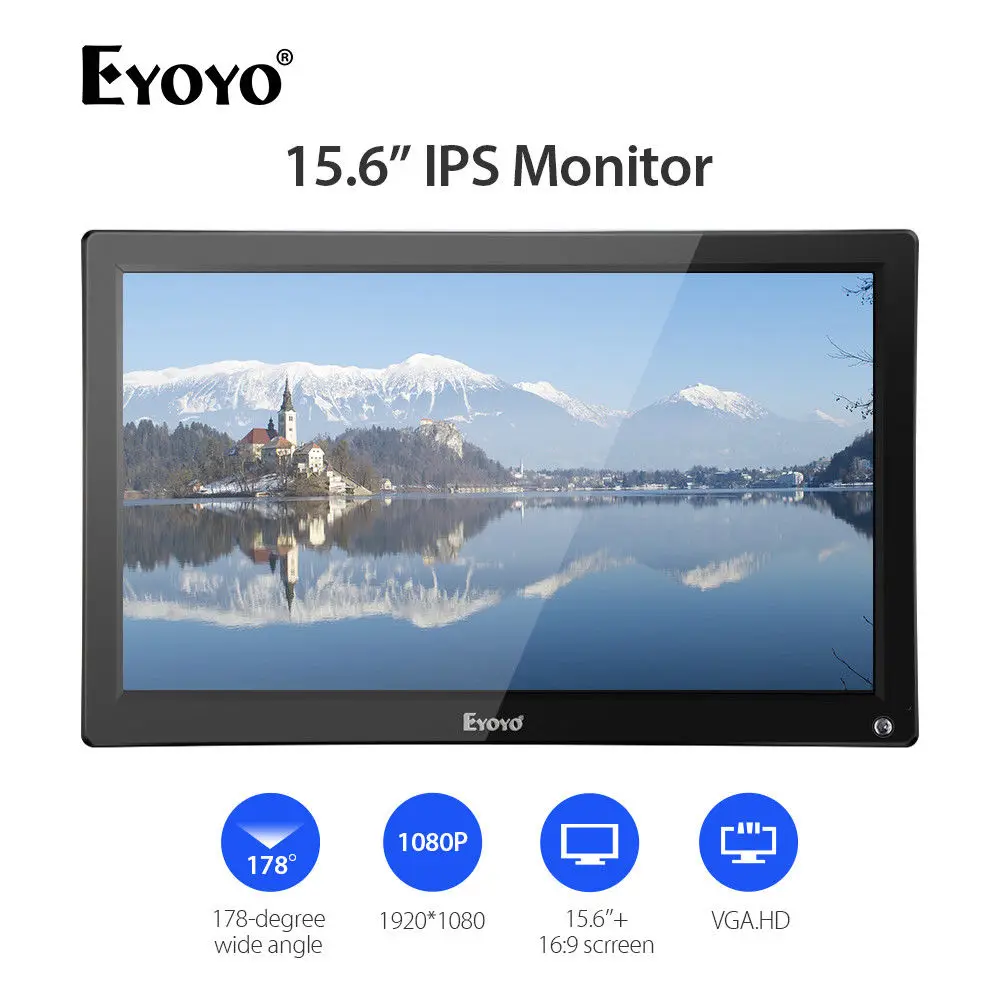 EYOYO 15 6 дюймов 1920x1080 Видео цветной экран IPS LCD HD монитор дисплей 178 градусов с