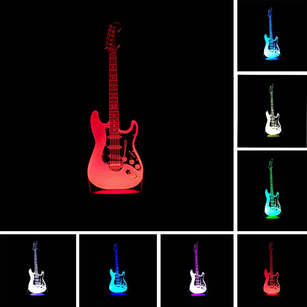 Creative Cartoon 3D Electric Music Guitar Model Illusion