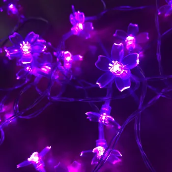 Paars LED Bloemen Krans AA Batterij Aangedreven 3/4/5M String Lights Voor Indoor Festival Vakantie Bruiloft kerst Xmas Decoratie