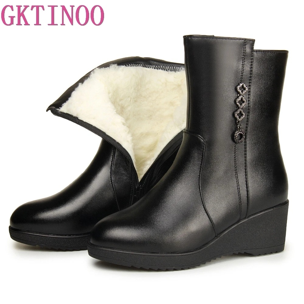 GKTINOO Women Winter Shoes Women Genuine Leather Women Shoes Warm Natural Wool Snow Boots Platform High Quality Mid Calf Boots GKTINOO Women Winter Shoes Women Genuine Leather Women Shoes Warm Natural Wool Snow Boots Platform High Quality Mid Calf Boots