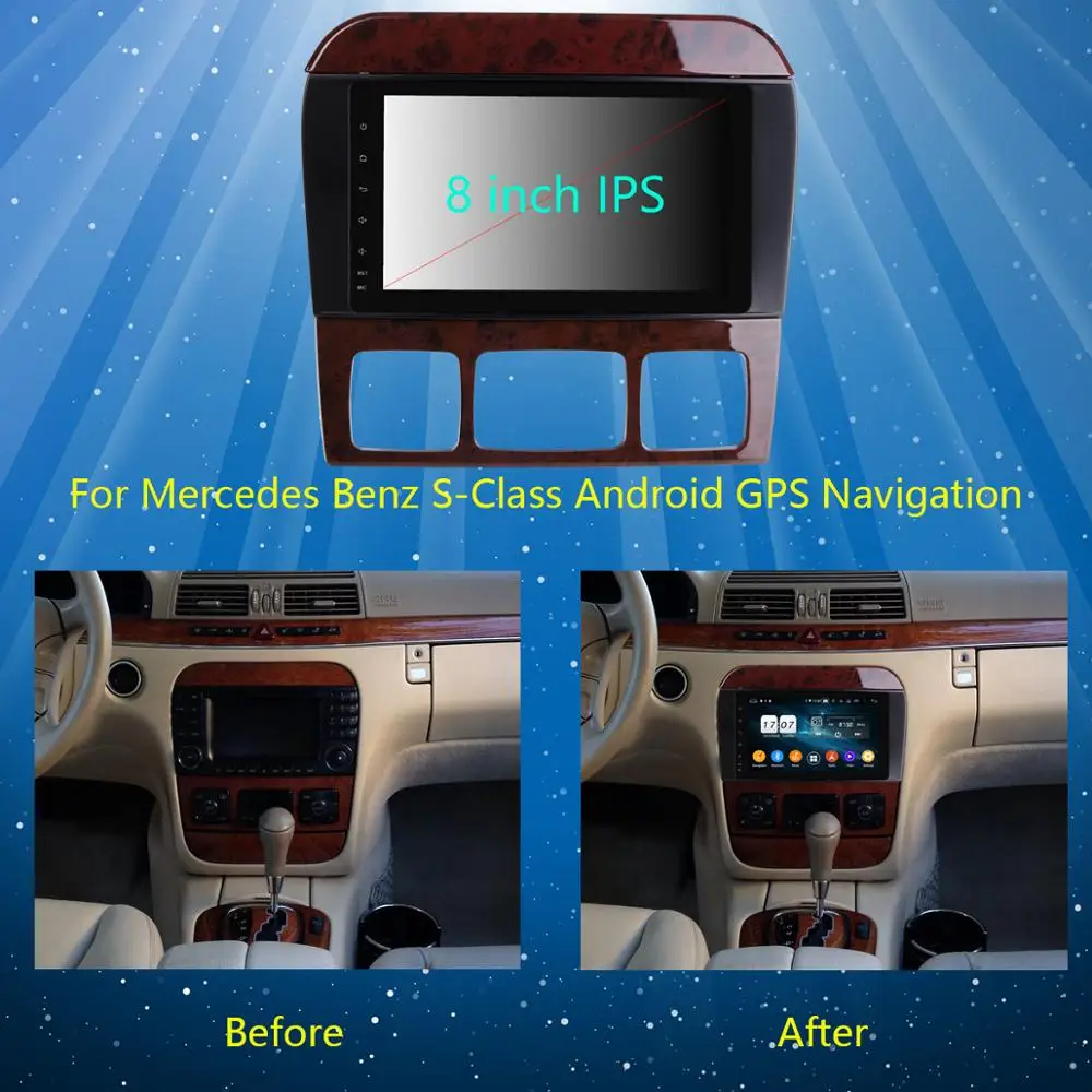 Sale 8" IPS 8 Core 4GB+64GB Android 9.0 Car Radio GPS For Mercedes-Benz S-Class W220 S280 S320 S350 S400 S500 DSP CarPlay Parrot BT 2 Sale 8" IPS 8 Core 4GB+64GB Android 9.0 Car Radio GPS For Mercedes-Benz S-Class W220 S280 S320 S350 S400 S500 DSP CarPlay Parrot BT 2