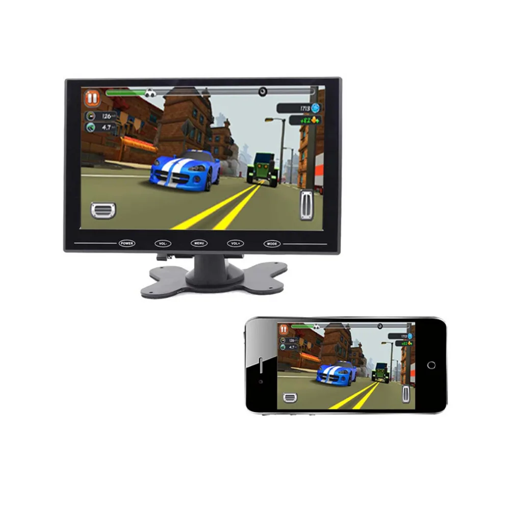  Wearson 7 inch LCD Cast Screen Monitor With AV VGA HDMI For Car and Smartphone