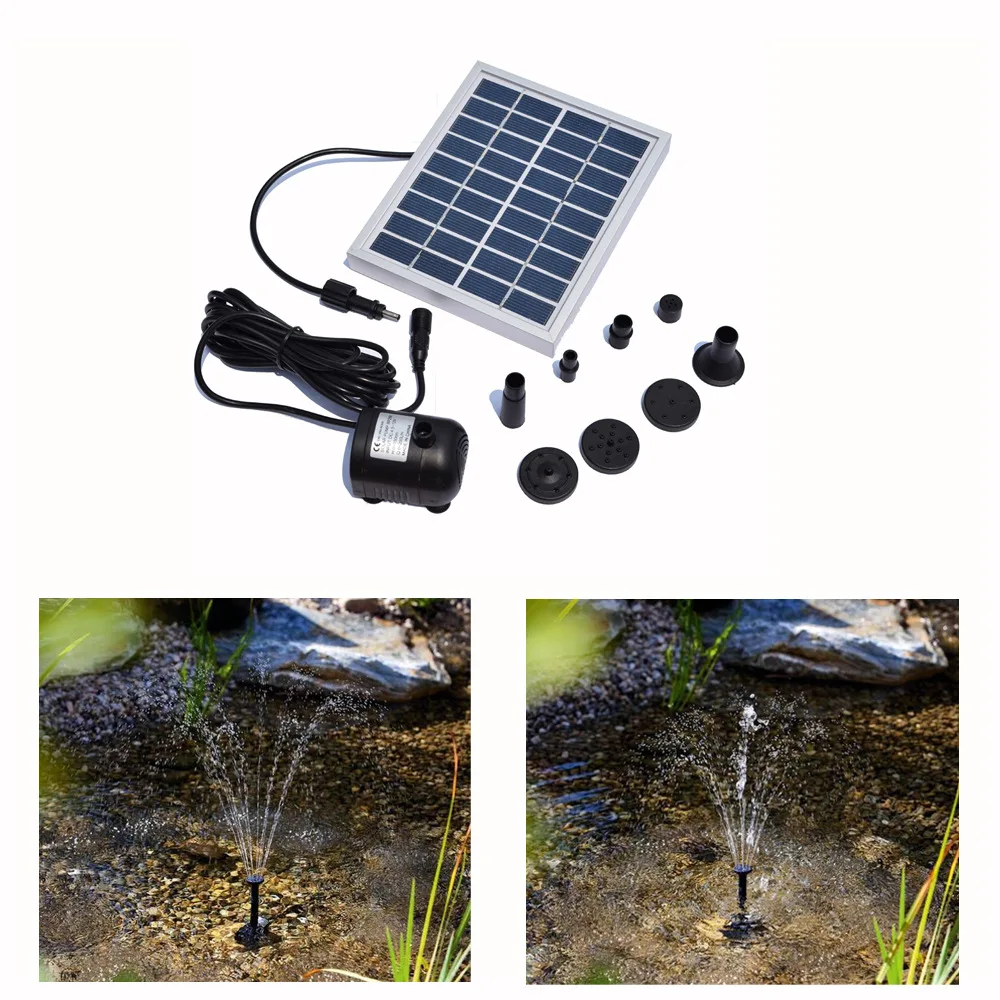 Small Type Solar Pump Landscape Pool Garden Fountains 9V 2W Solar Power