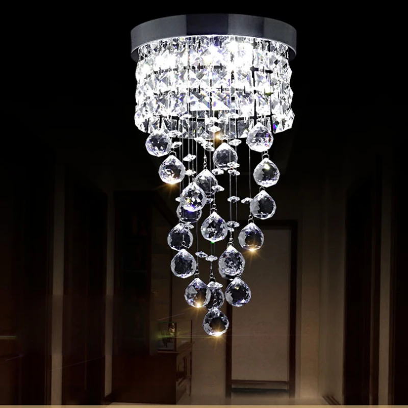 Us 40 29 21 Off Modern Led Small K9 Crystal Ball Chandelier Lighting Ceiling For Kitchen Bedroom Decoration Lamp 20 Cm Diameter White Light In