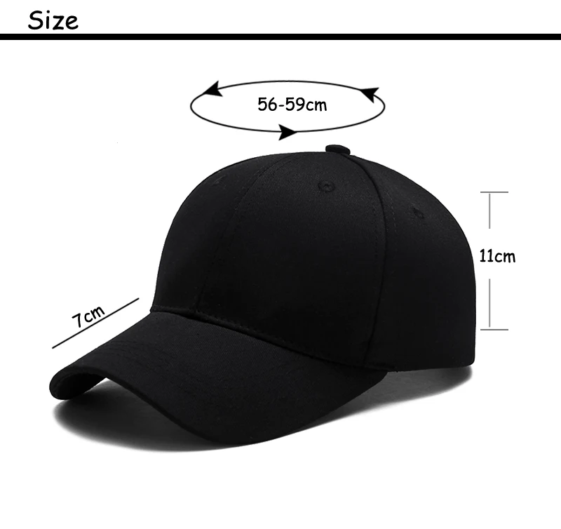 male Casual solid color bone Hats dad cap gorras Size adjustable cap